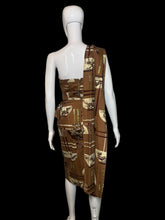 Load image into Gallery viewer, 1950's Alfred Shaheen "Chop Sticks" Print Hawaiian Wrap Dress Size S