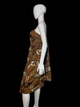 Load image into Gallery viewer, 1950's Alfred Shaheen "Chop Sticks" Print Hawaiian Wrap Dress Size S