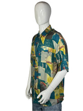 Load image into Gallery viewer, 1990's One Eight Hundred Abstract Silk Shirt Size M/L