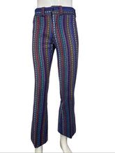 Load image into Gallery viewer, 1960's Purple Striped Wool Flared Pants Waist 32