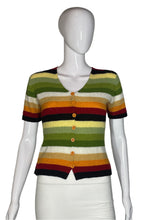 Load image into Gallery viewer, 1990's Striped Short Sleeve Sweater Size S