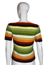 Load image into Gallery viewer, 1990's Striped Short Sleeve Sweater Size S