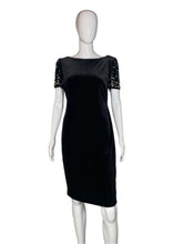 Load image into Gallery viewer, 2000's Y2K Designer Velvet & Pearl Dress Size S/M