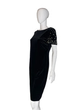 Load image into Gallery viewer, 2000's Y2K Designer Velvet & Pearl Dress Size S/M