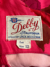 Load image into Gallery viewer, 1950's NWT Deadstock Rose Print Fit and Flare Party Dress Size S