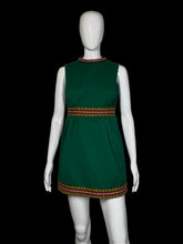 Load image into Gallery viewer, 1970's Green Poly Mini Dress Size XS