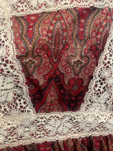Load image into Gallery viewer, 1970's Sheer Maroon and Tan Paisley Prairie Maxi Dress Size S