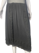 Load image into Gallery viewer, 1920's Black Beaded Chiffon Evening Dress Size M/L