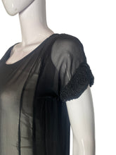 Load image into Gallery viewer, 1920's Black Beaded Chiffon Evening Dress Size M/L