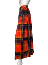 Load image into Gallery viewer, 1970's Pleated Plaid Maxi Skirt Size S