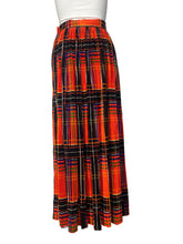 Load image into Gallery viewer, 1970's Pleated Plaid Maxi Skirt Size S