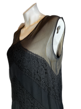 Load image into Gallery viewer, 1920'S Black lace and Chiffon Flapper Dress Size M