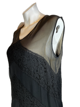 Load image into Gallery viewer, 1920'S Black lace and Chiffon Flapper Dress Size M