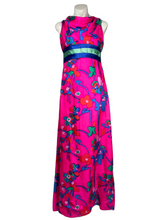 Load image into Gallery viewer, 1960’s Neon Floral Suzy Perette Gown Size M