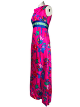 Load image into Gallery viewer, 1960’s Neon Floral Suzy Perette Gown Size M