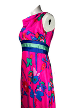 Load image into Gallery viewer, 1960’s Neon Floral Suzy Perette Gown Size M