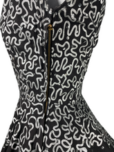 Load image into Gallery viewer, 1950's Black and Silver Painted Mexican Party Dress Size S