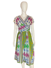 Load image into Gallery viewer, 1950’s Cotton Harlequin Print Party Dress Size S