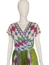 Load image into Gallery viewer, 1950’s Cotton Harlequin Print Party Dress Size S
