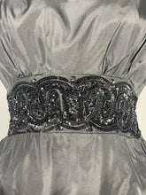 Load image into Gallery viewer, 1950's Black Taffeta Beaded Emma Domb Gown Size S/M