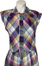 Load image into Gallery viewer, 1940's Pastel Plaid Day Dress Size S
