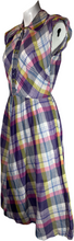 Load image into Gallery viewer, 1940's Pastel Plaid Day Dress Size S