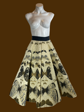 Load image into Gallery viewer, 1950s Jonathan Logan Butterfly Print Circle Skirt – Size XS