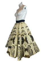 Load image into Gallery viewer, 1950's Jonathan Logan Butterfly Print Circle Skirt Size XS
