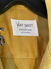 Load image into Gallery viewer, 1961 Mustard Rayon Ladies Bowling Shirt Size S/M