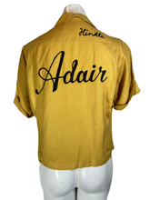 Load image into Gallery viewer, 1961 Mustard Rayon Ladies Bowling Shirt Size S/M