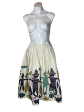 Load image into Gallery viewer, 1950's Atomic Scarecrow Novelty Print Skirt Size S/M