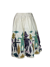 Load image into Gallery viewer, 1950's Atomic Scarecrow Novelty Print Skirt Size S/M