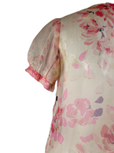 Load image into Gallery viewer, 1920's Floral Chiffon Dress Size S
