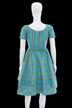 Load image into Gallery viewer, 1950s Candy Jones Blue Plaid Day Dress – Size XS
