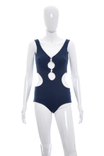 Load image into Gallery viewer, 1970's Dune Deck Navy Bathing Suit Size S