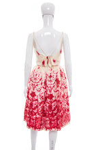 Load image into Gallery viewer, 1950's Ivory and Pink Printed Party Dress Size S