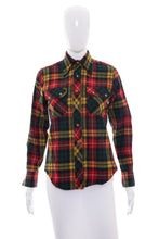 Load image into Gallery viewer, 1970's Country Stables Plaid Wool Over Shirt Size S