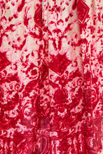 Load image into Gallery viewer, 1950's Ivory and Pink Printed Party Dress Size S