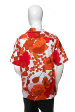 Load image into Gallery viewer, 1970&#39;s Sears Hawaiian Fashions Collection Orange and White Floral Print Tiki Shirt Size L/XL
