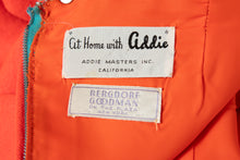 Load image into Gallery viewer, 1960's Addie Masters for Bergdorf Goodman Orange and Aqua Maxi Dress Size M/L