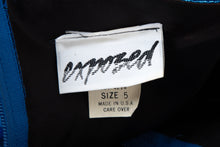 Load image into Gallery viewer, 1980's Expozed Blue Metallic Party Dress Size XS