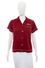 Load image into Gallery viewer, 1950's Hilton Maroon Bowling Shirt Size S/M