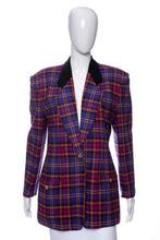 Load image into Gallery viewer, 1980&#39;s Appraisal Purple and Orange Plaid Blazer Size L
