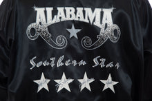 Load image into Gallery viewer, 1980's Alabama Black Satin and White Graphic Jacket Size XL