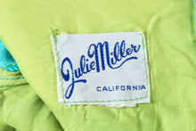 Load image into Gallery viewer, 1960's Julie Miller Aqua and Lime Embroidered Dress Size S/M