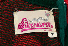 Load image into Gallery viewer, 1960's Silverworm Red and Green Chevron Dress Size S