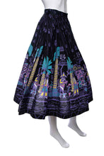 Load image into Gallery viewer, 1950's Rare Saul Steinberg "Tin Horn Holiday" Novelty Skirt Size S