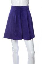 Load image into Gallery viewer, 1990's Tannery West Purple Leather A-Line Mini Skirt Size XS