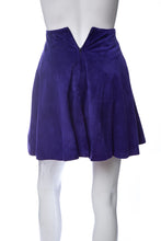 Load image into Gallery viewer, 1990's Tannery West Purple Leather A-Line Mini Skirt Size XS