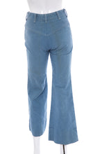 Load image into Gallery viewer, 1970's Denim Flared Leg Embroidered Detail Jeans Size 24
